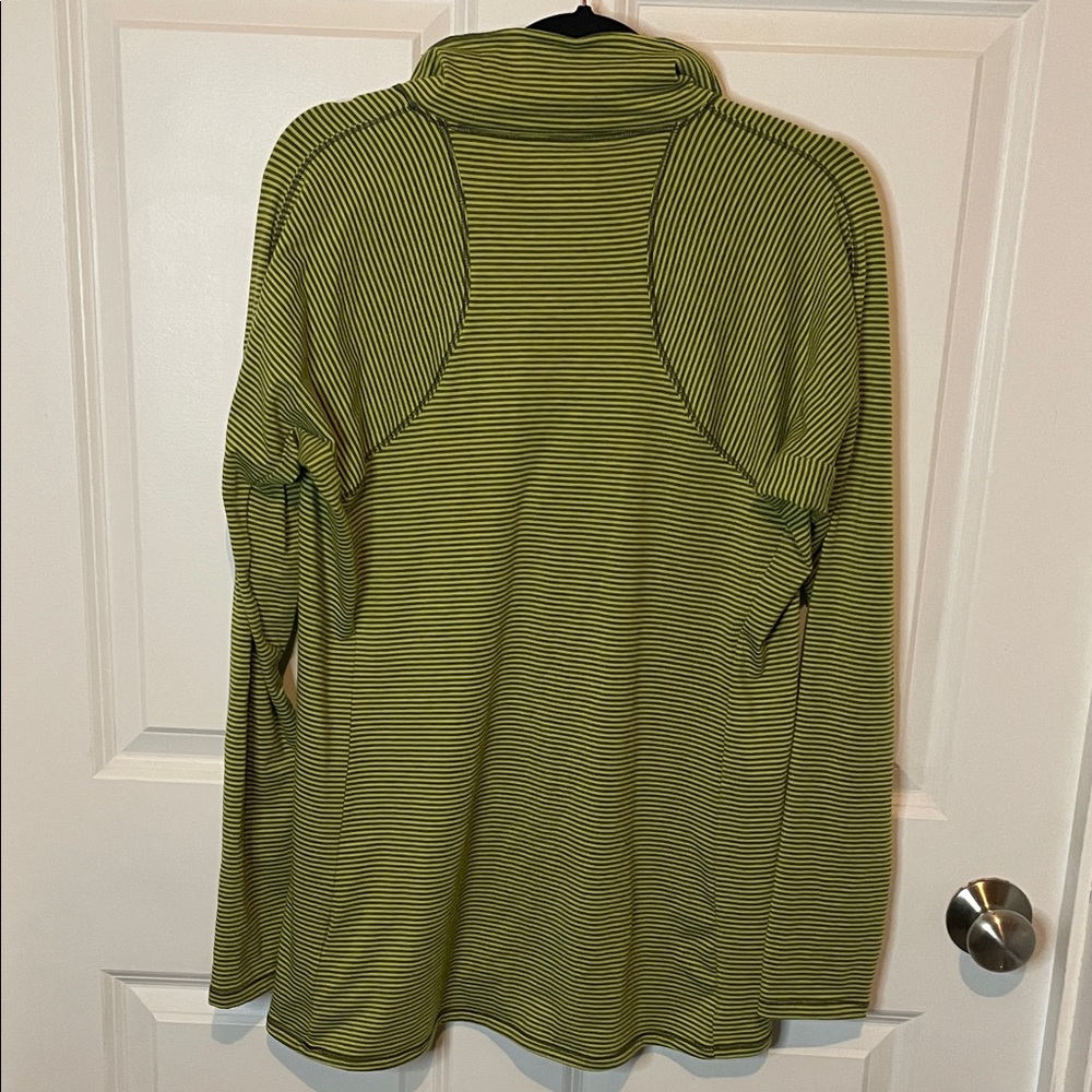 Olive and Light green Striped Quarter-Zip Columbia Pullover Women’s XL - Picture 5 of 8